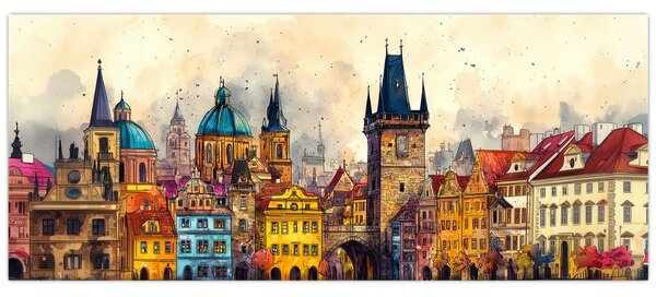 Kép - Ősz a festett városban (120x50 cm)