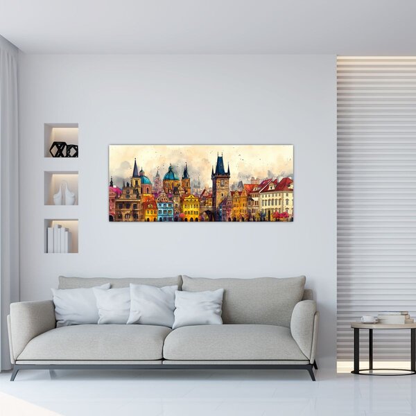 Kép - Ősz a festett városban (120x50 cm)