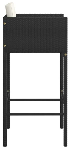 VidaXL Polyrattan Bárszék - 4 db - Fekete