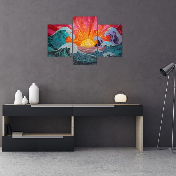 Kép - Hullámmozaik (90x60 cm)