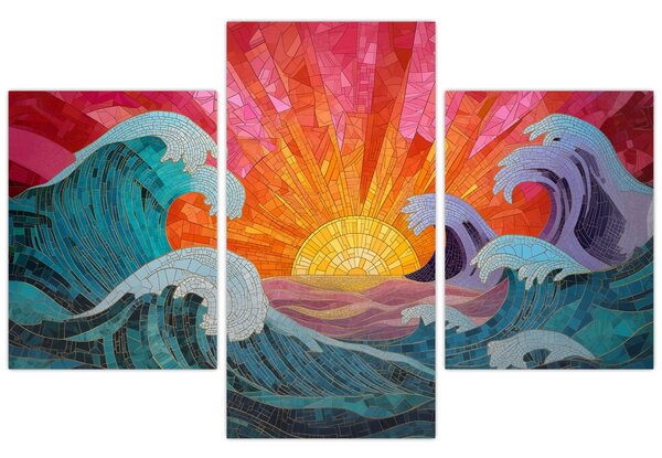 Kép - Hullámmozaik (90x60 cm)