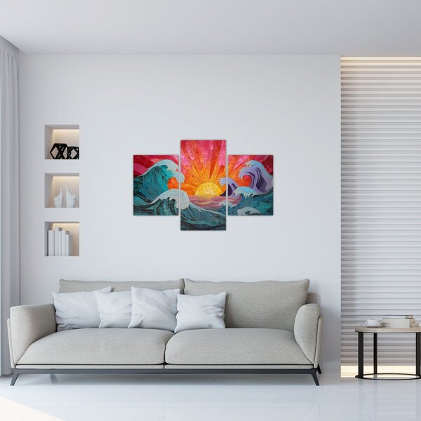Kép - Hullámmozaik (90x60 cm)