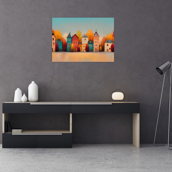 Kép - Őszi falu (70x50 cm)