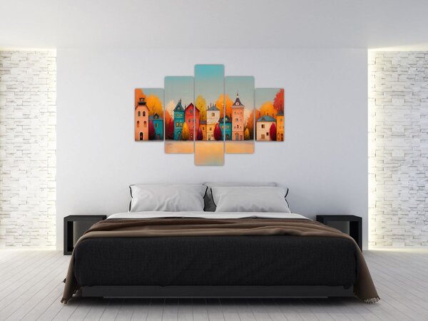 Kép - Őszi falu (150x105 cm)