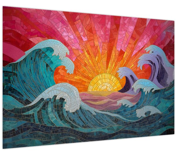 Kép - Hullámmozaik (90x60 cm)