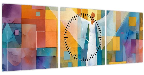 Kép - Geometrikus angyal (órával) (90x30 cm)