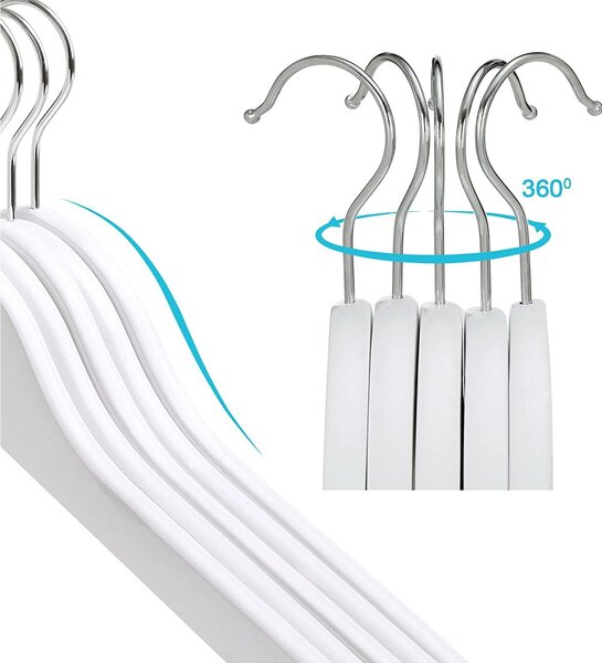 Kis méretű vállfa 35 cm, gyermek ruhaakasztók, 20 db-os csomag, fehér