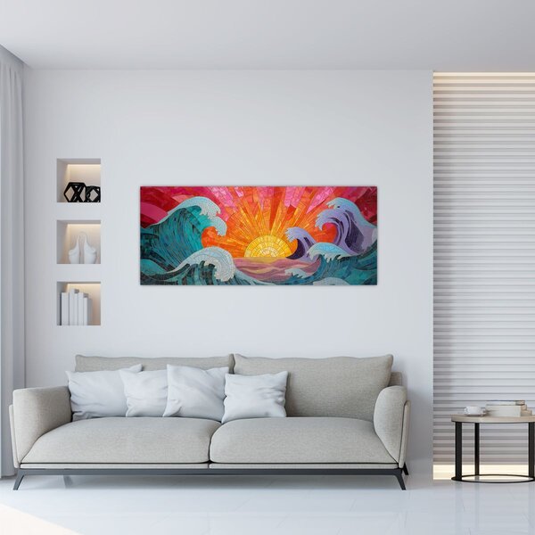 Kép - Hullámmozaik (120x50 cm)