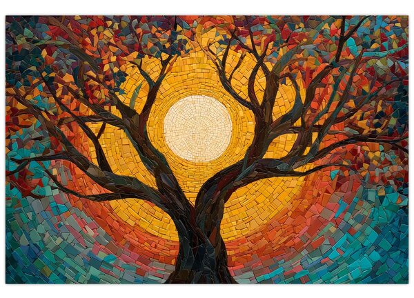 Kép - Nap az élet fájának koronájában (90x60 cm)