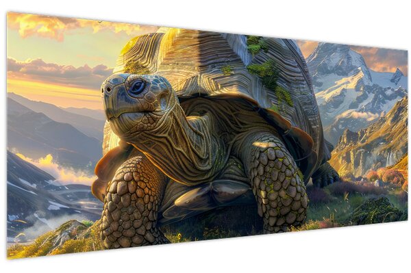 Kép - Teknős és hegyvidéki táj (120x50 cm)