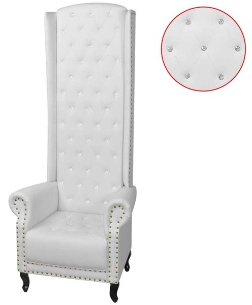 Elegáns Fehér Magas Háttámlás Szék - 181 cm