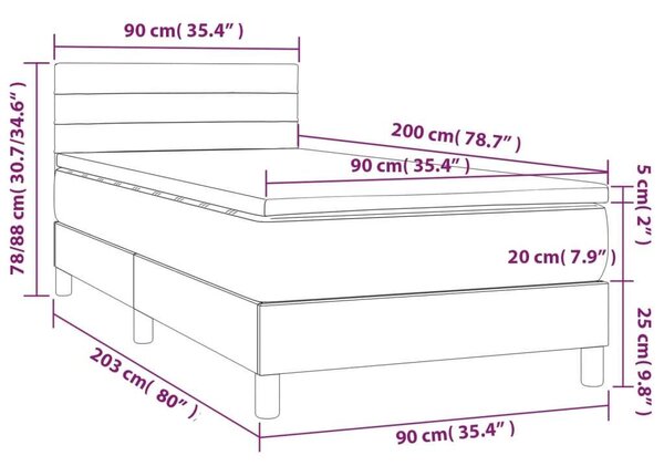 VidaXL Ágy - Zsebrugós Matraccal - 90x200 cm