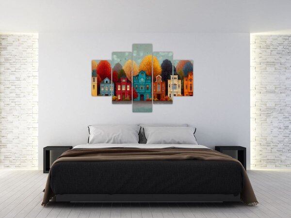 Kép - Festett őszi város (150x105 cm)