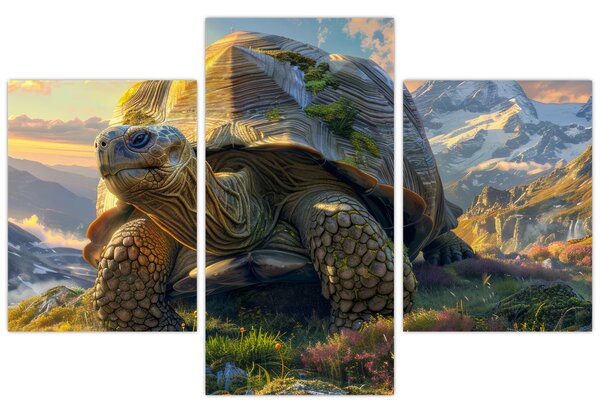 Kép - Teknős és hegyvidéki táj (90x60 cm)