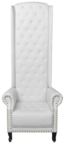 Elegáns Fehér Magas Háttámlás Szék - 181 cm