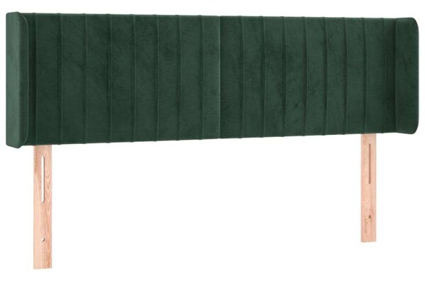 VidaXL sötétzöld bársony LED-es fejtámla 147 x 16 x 78/88 cm