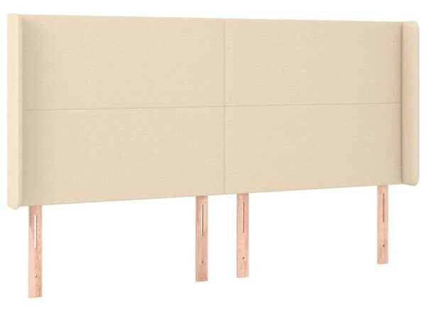 VidaXL Krémszínű Ágy - Rugós, LED-es - 200x200 cm