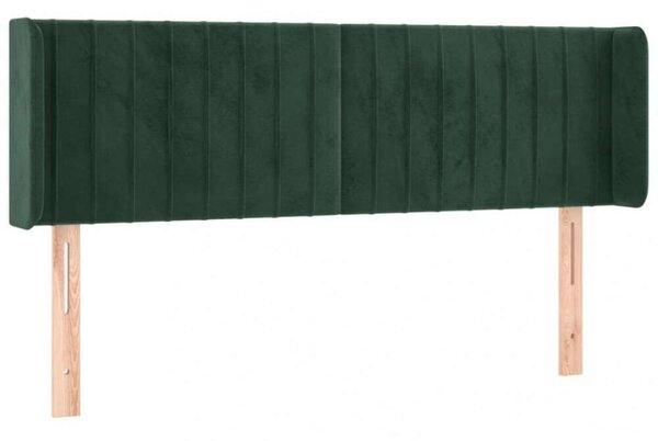 VidaXL sötétzöld bársony LED-es fejtámla 147 x 16 x 78/88 cm