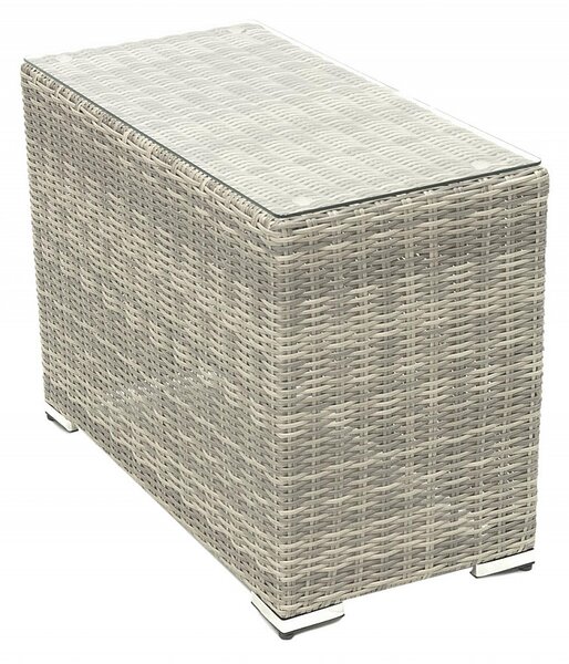 DEOKORK Rattan oldalsó asztal SEVILLE (szürke)