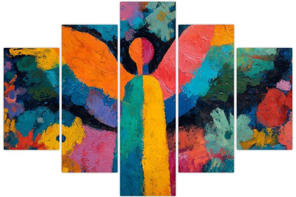 Kép - Absztrakt angyal virágokkal (150x105 cm)