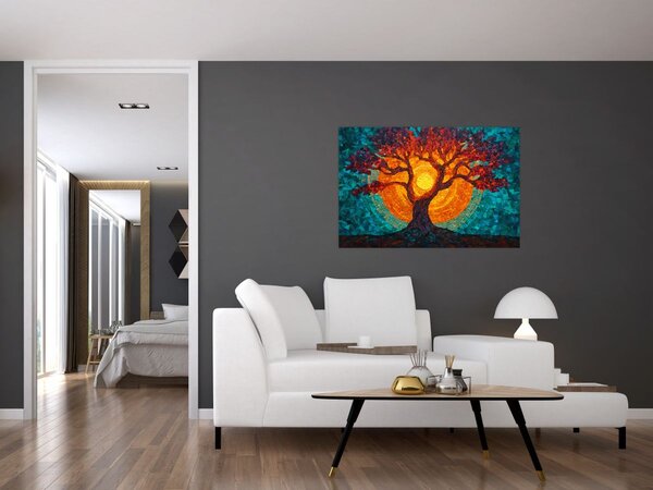 Kép - Az élet fája és a nap mozaikban (90x60 cm)