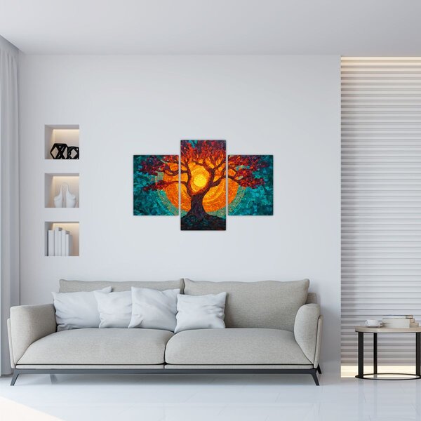 Kép - Az élet fája és a nap mozaikban (90x60 cm)