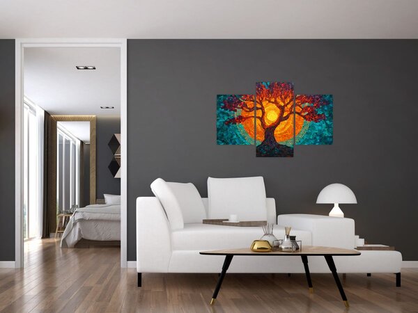 Kép - Az élet fája és a nap mozaikban (90x60 cm)