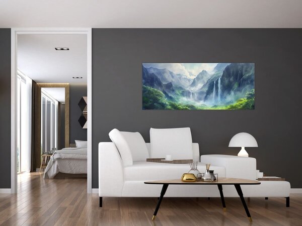 Kép - Vízesések völgye (120x50 cm)