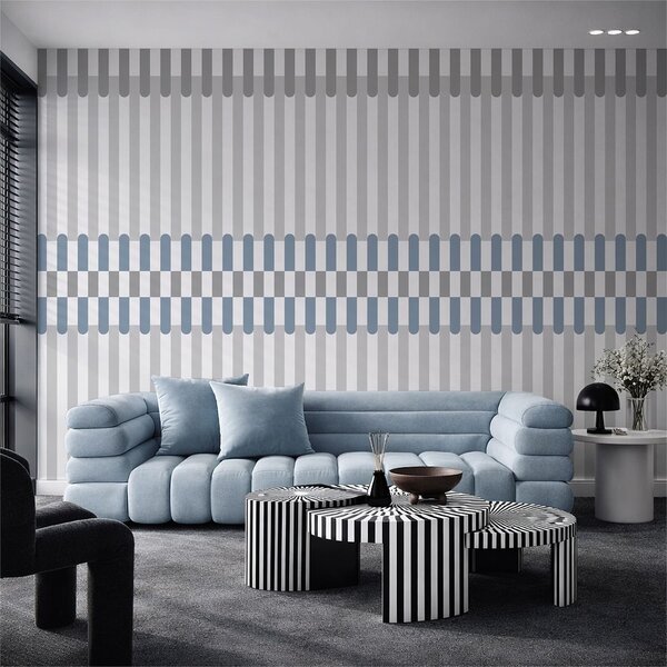 Fotótapéta Csíkos mintázat szürke és kék árnyalatokban, Fotótapéta geometria, w05150v6 : Uwalls.hu