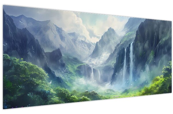 Kép - Vízesések völgye (120x50 cm)