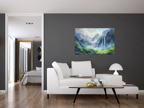 Kép - Vízesések völgye (90x60 cm)