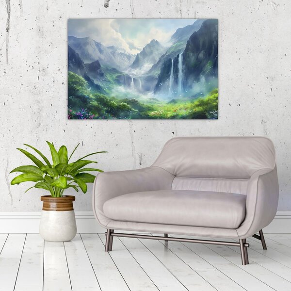Kép - Vízesések völgye (90x60 cm)