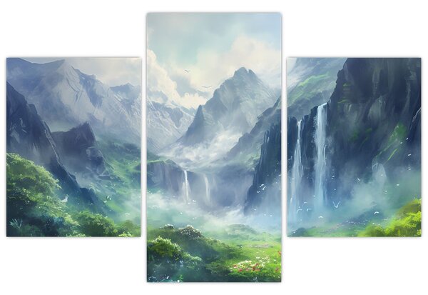 Kép - Vízesések völgye (90x60 cm)