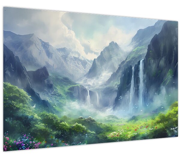 Kép - Vízesések völgye (90x60 cm)