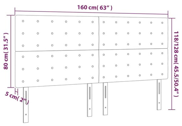 VidaXL 4 db cappuccino színű műbőr fejtámla 80 x 5 x 78/88 cm