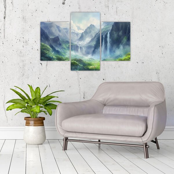 Kép - Vízesések völgye (90x60 cm)