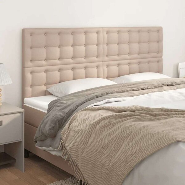 VidaXL 4 db cappuccino színű műbőr fejtámla 80 x 5 x 78/88 cm