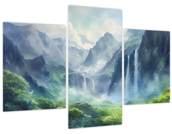 Kép - Vízesések völgye (90x60 cm)