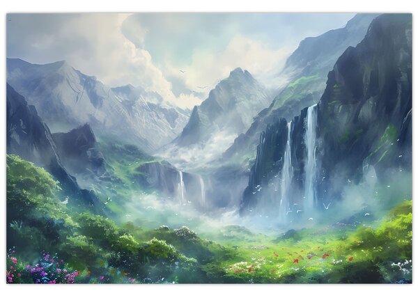 Kép - Vízesések völgye (90x60 cm)