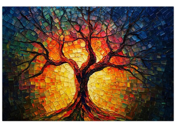 Kép - Az élet fája mozaikban (90x60 cm)