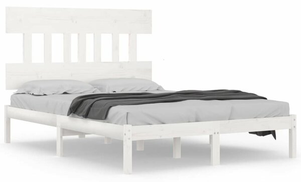 VidaXL Fehér Fenyőfa Ágykeret - 140x190 cm