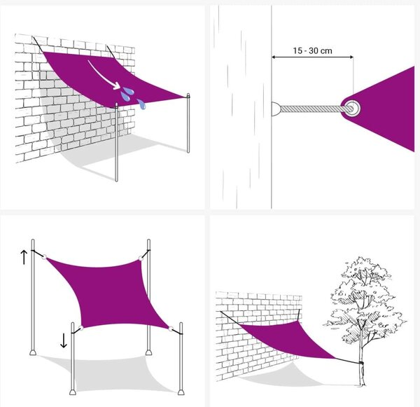 VidaXL Napvitorla - Oxford Szövet - 5x5m, Antracitszürke