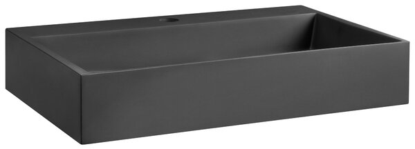 Falra szerelt mosdókagyló QUENKO 60 x 38 cm Műmárvány Fekete