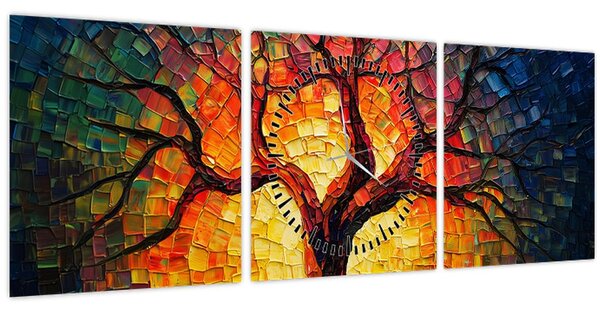 Kép - Az élet fája mozaikban (órával) (90x30 cm)