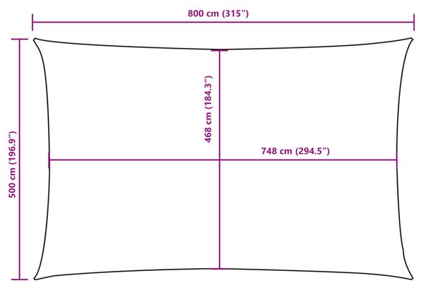 VidaXL Napvitorla - Oxford Szövet - 5x8m, Krémszín