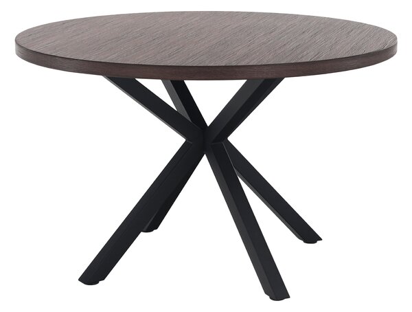 KONDELA Étkezőasztal, sötét tölgy/fekete, átmérő 120 cm, MEDOR