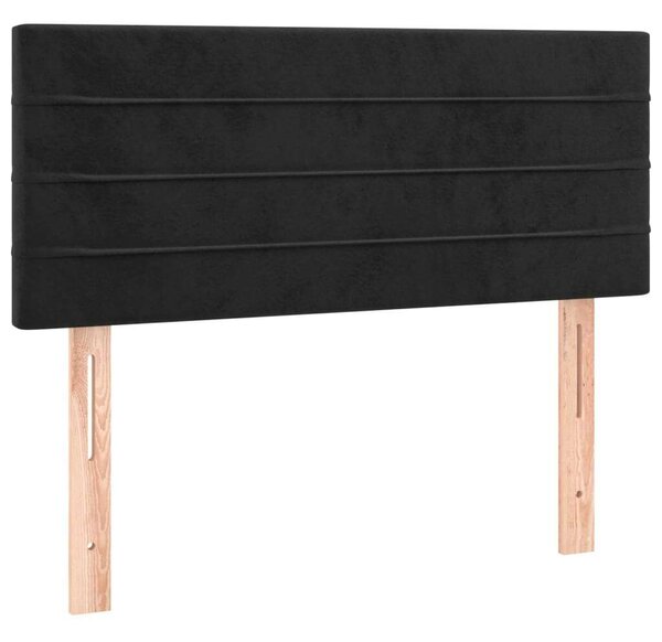 VidaXL Bársony Ágy Matraccal - Fekete - 100x200 cm