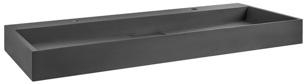 Falra szerelhető dupla mosdókagyló QUENKO 120 x 46 cm Műmárvány Fekete