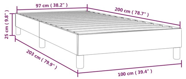 Tópszínű szövet ágykeret matrac nélkül 100x200 cm
