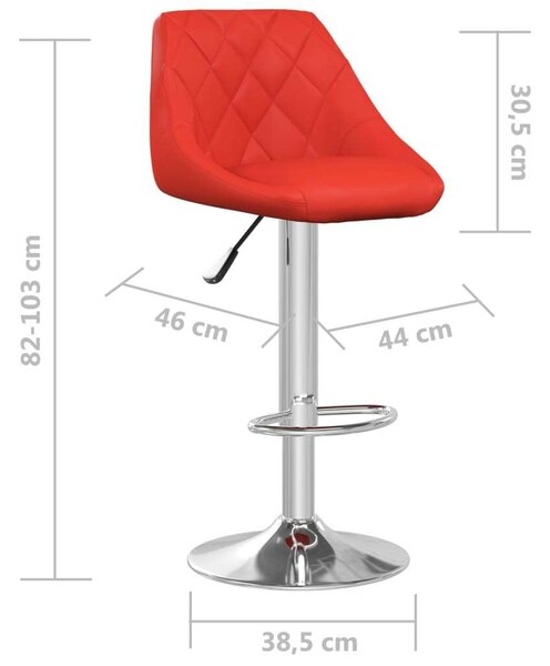 VidaXL Piros Bárszék - 2 db - Állítható Magasság